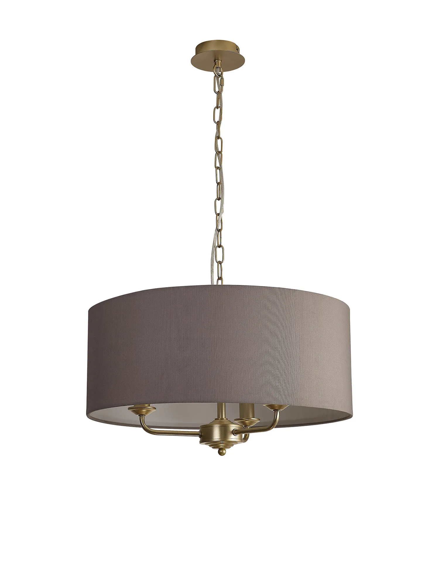 Banyan 50cm 3 Light Pendant Champagne Gold, Grey DK0970  Deco Banyan CG GR